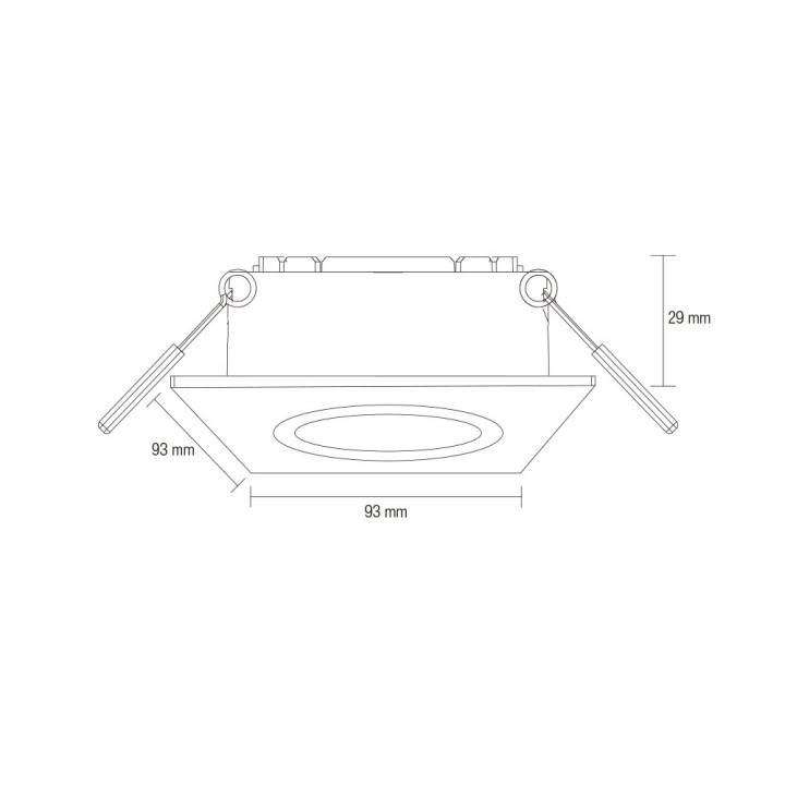 COLLERETTE PC CARREE  GU10 ORIENTABLE 93X93XH27MM  Ø75~85MM BLANC