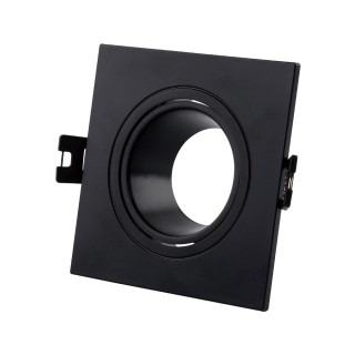 COLLERETTE PC CARREE GU10 ORIENTABLE 93X93XH27MM  Ø75~85MM NOIR