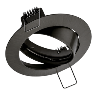 COLLERETTE GU10 ORIENTABLE NOIR Ø90*23MM PERCAGE 68MM