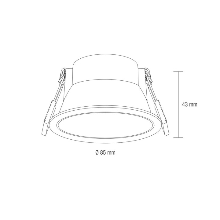 COLLERETTE GU10 BLANC Ø85*43MM PERCAGE Ø75MM