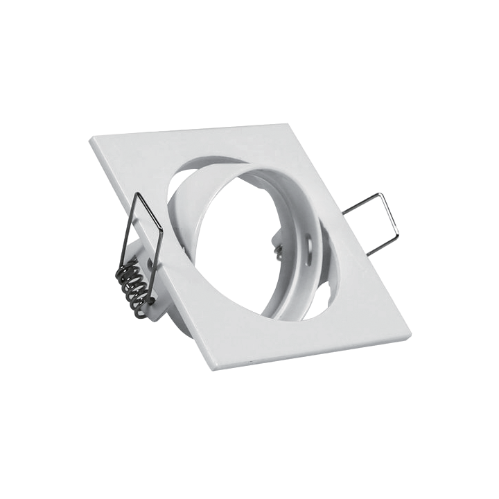 COLLERETTE CARREE GU10 ORIENTABLE BLANC 83*23MM PERCAGE 72MM