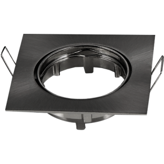 COLLERETTE CARREE GU10 ORIENTABLE NOIR 83*23MM PERCAGE 72MM