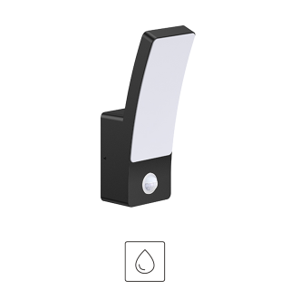 APPLIQUE IP65 NOIR  82*235MM 10W CCT 120° PIR