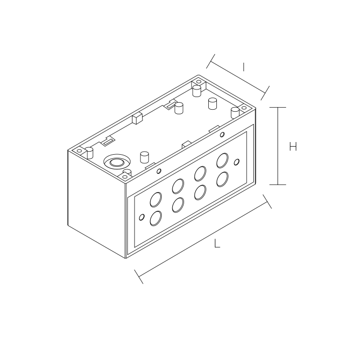 APPLIQUE MURALE IP65 220-240V 9,9W 3000K 755LM 205X102X91MM BLANC