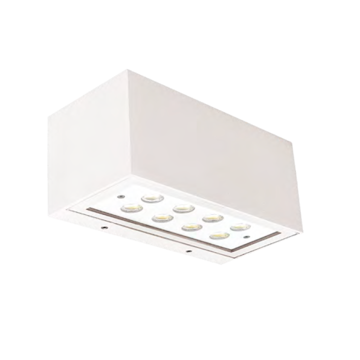 APPLIQUE MURALE IP65 230V 2X10,1W 3000K 2X643LM 205X102X91MM BLANC