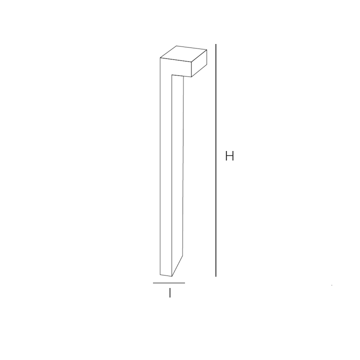 BORNE D'ÉCLAIRAGE IP65 3000K 20W 250X150X1100MM
