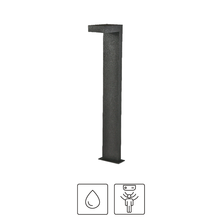 BORNE D'ÉCLAIRAGE IP65 3000°K 20W 250x150x1100mm AVEC DETECTEUR