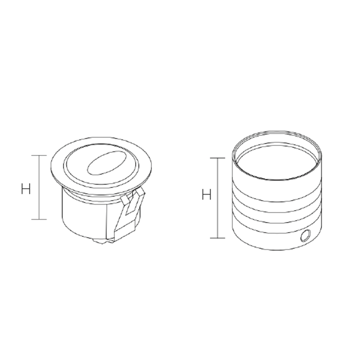 BALISAGE MURAL ENCASTRE BLANC Ø75MM 2.4W 3000K BA87° IP65 AC100-24