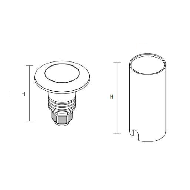 SPOT ENCAS EXTÉRIEUR 220-240V 2,5W 3000°K 72lm Ø60x90mm INOX