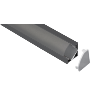 PROFILE ALU NOIR SAILLIE ANGLE + DIFFUSEUR 18.1X18.1MM 2M