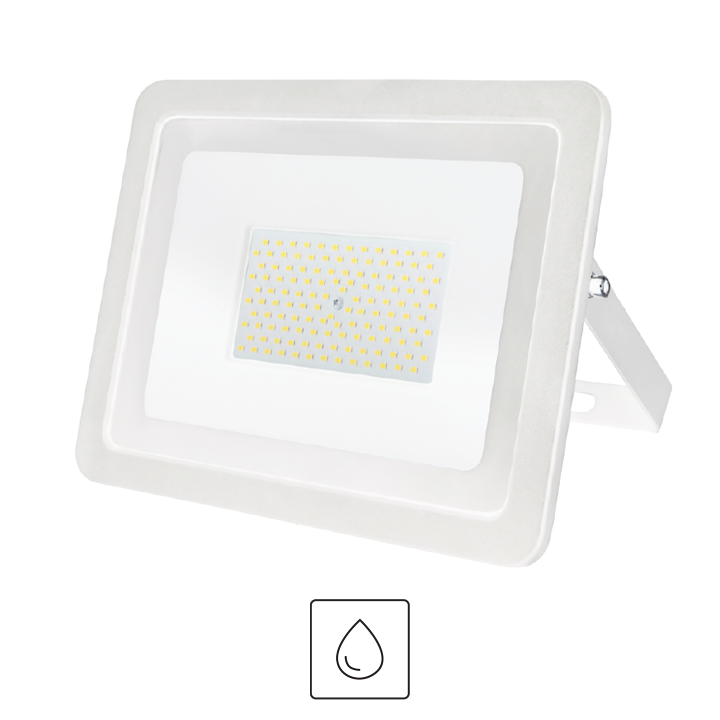 PROJECTEUR ECO 50W CCT 5000LM IP65 178*134*28MM BLANC