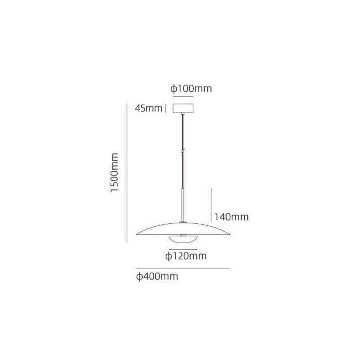 SUSPENSION D400*D120*1500mm 7+3W 960lm 3000K CUIVRE