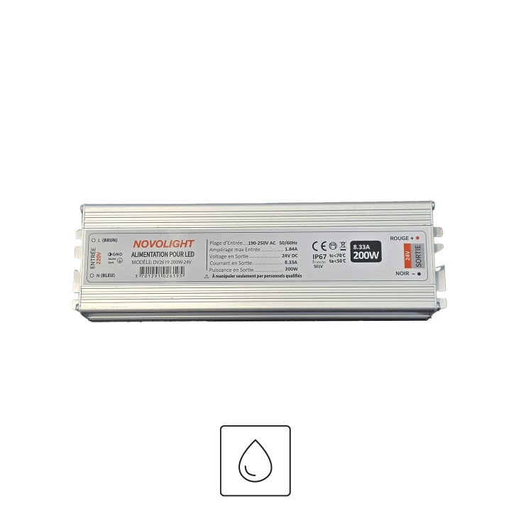 DRIVER 24V 200W IP67 225X65X35MM