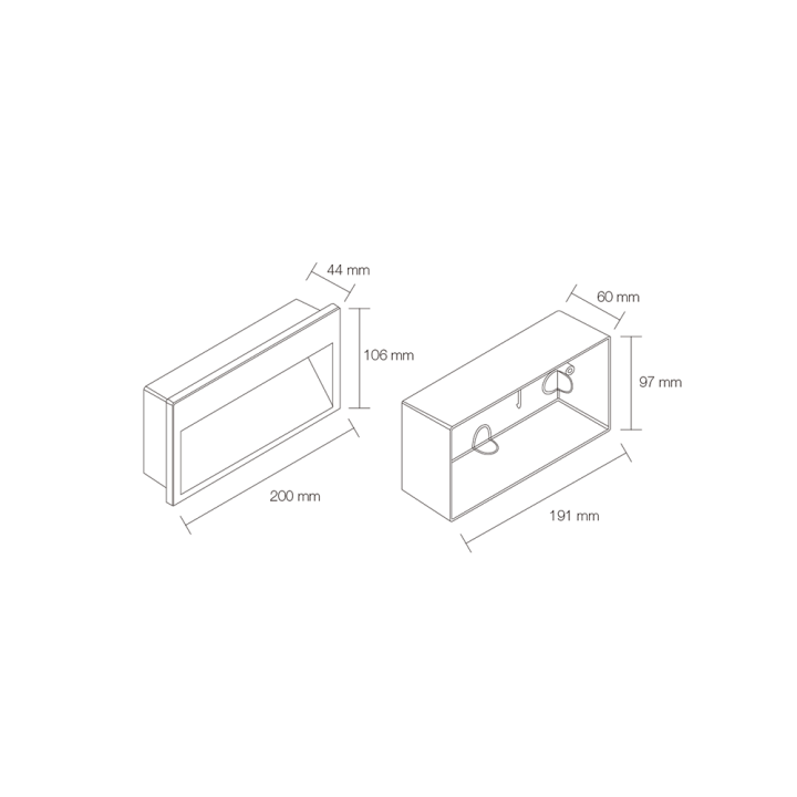 ENCASTRÉ MURAL ASYMÉTRIE IP65 100-240V 9W 3000K 179LM 200X106X60MM