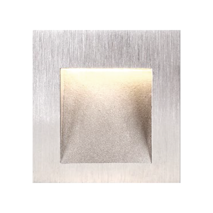 BALISAGE MURAL ENCASTRE 70X66MM 2,2W 78LM 3000K IP65 INOX 220V