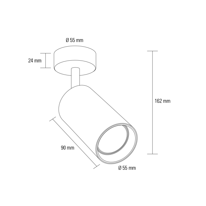 PROJECTEUR PATERE SAILLIE POUR GU10 MAXI 25W Ø55*H162 MM BLANCPS0053