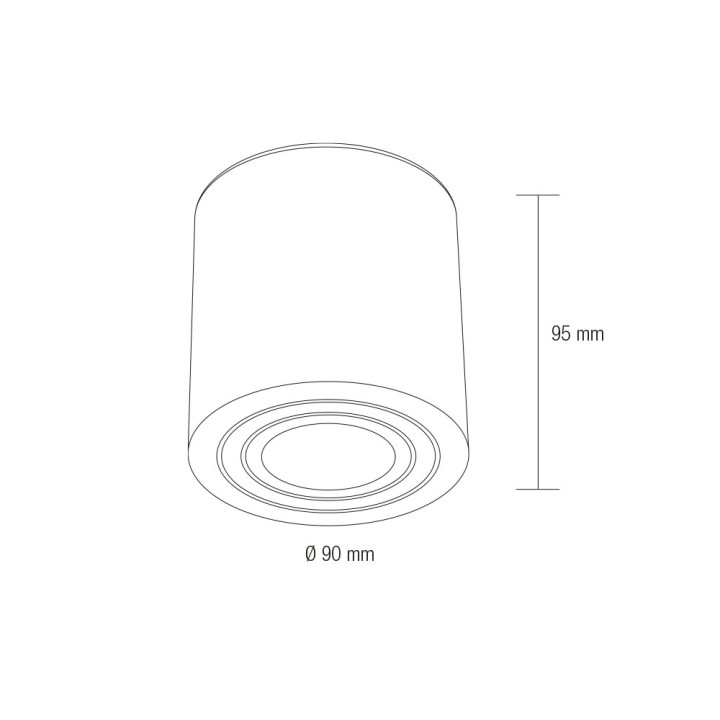 PLAFONNIER SAILLIE ROND GU10 IP65  Ø90*95mm BLANC