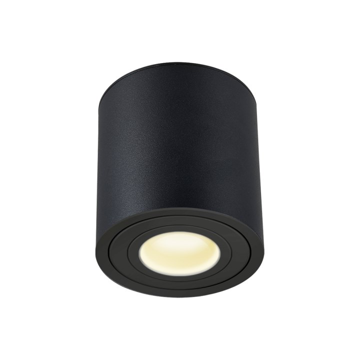 PLAFONNIER SAILLIE ROND GU10 IP65  Ø90*95mm NOIR