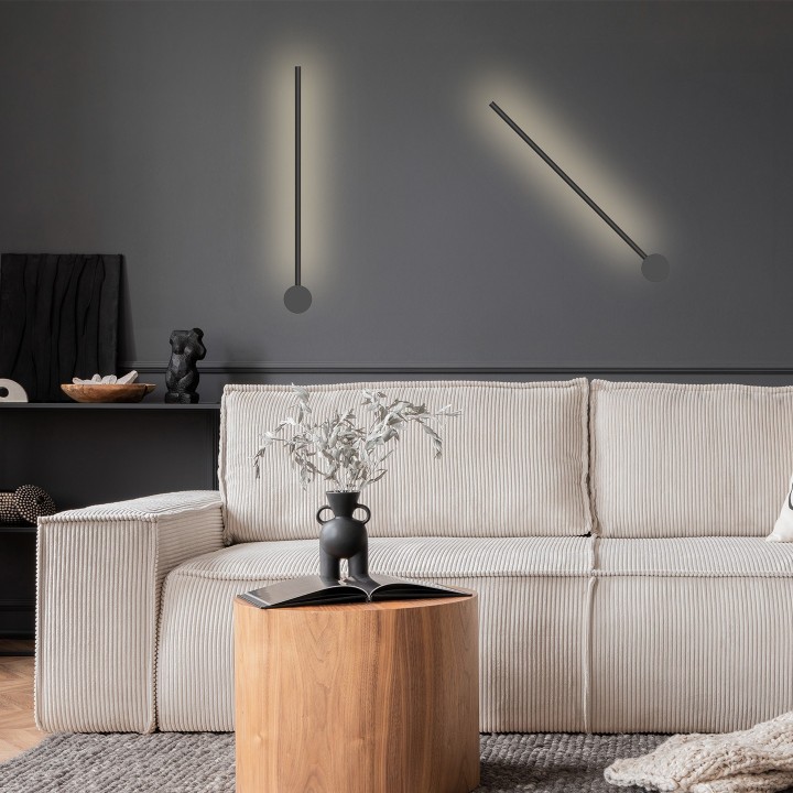 APPLIQUE LIGNE  600*70*109MM 12W 1000-1190LM CCT 120° NOIR