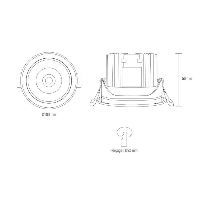 SPOT IP44 ORIENTABLE 100*56MM 15W IRC 90 60° NOIR 