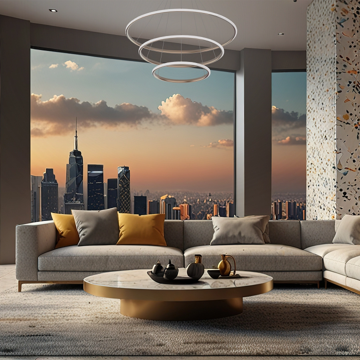 SUSPENSION 3 CERCLES D400+600+800 MM OR 120W 9800LM 2700/4000/5700K