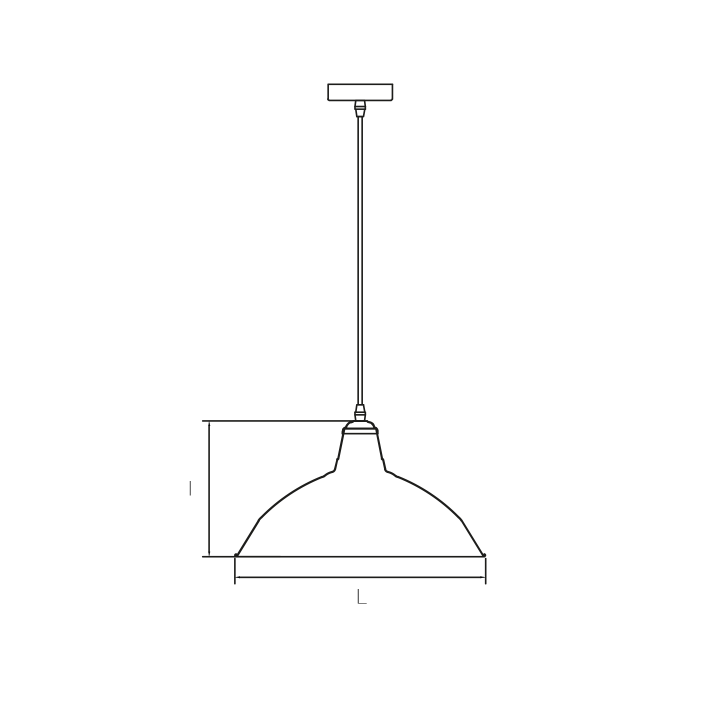 SUSPENSION DELHI D390*H212*1712 BLANC