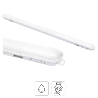 LUMINAIRE ETANCHE PORTO 24W 4000K  IP65 120° 1200X72X58MM HF PREAVIS