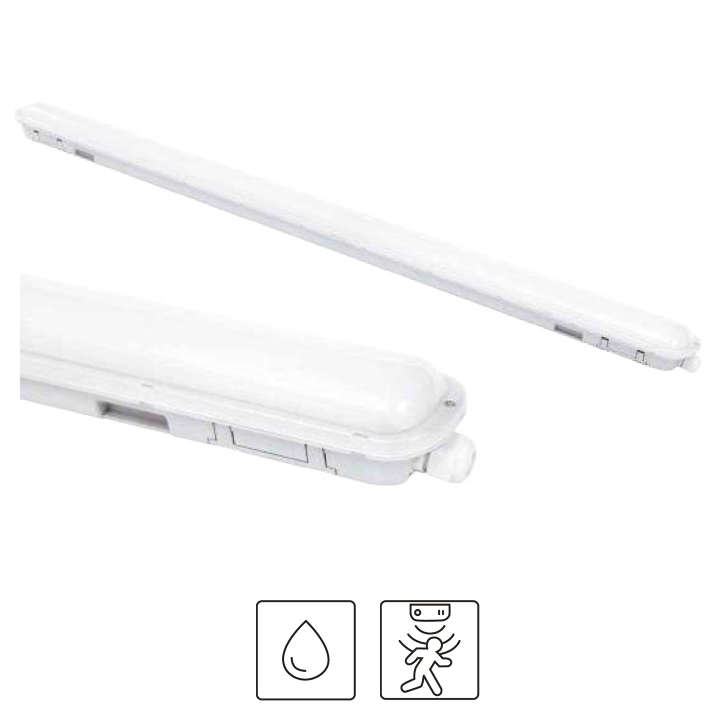 LUMINAIRE ETANCHE PORTO 24W 4000K  IP65 120° 1200X72X58MM HF PREAVIS