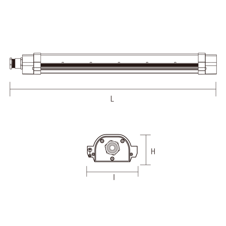 LUMINAIRE ETANCHE ATEX 60W 4000K 140LM/W IP65 120° 1335X115X63MM