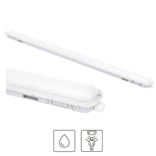 LUMINAIRE ETANCHE PORTO 24W 4000°K  IP65 120° 1200x72x58mm SENSOR