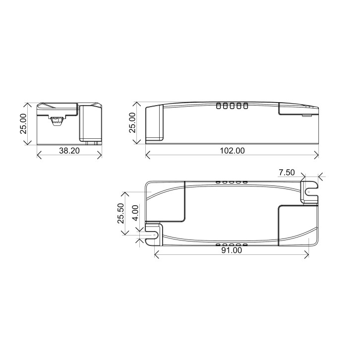 DRIVER ON/OFF 25W PF0.9 LS-40-600 LI EXC S 600MA