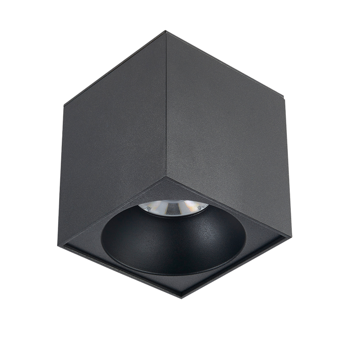 SPOT CARRE SAILLIE POUR GU10 NOIR 96*96*102MM