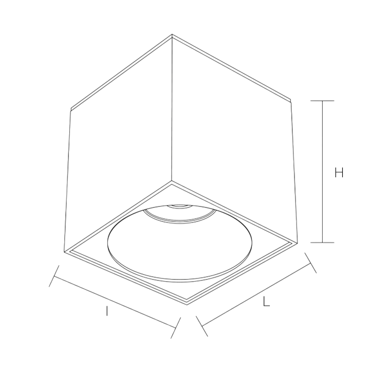 SPOT CARRE SAILLIE POUR GU10 NOIR 96*96*102MM