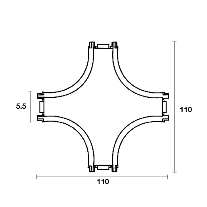 MINI RAIL MAGNETIQUE CONNECTEUR X 48V NOIR