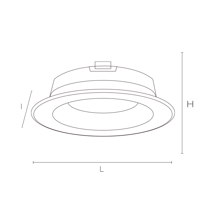 DOWNLIGHT NICE PRISMA 30W IP65 80° Ø175X51MM SANS DRIVER