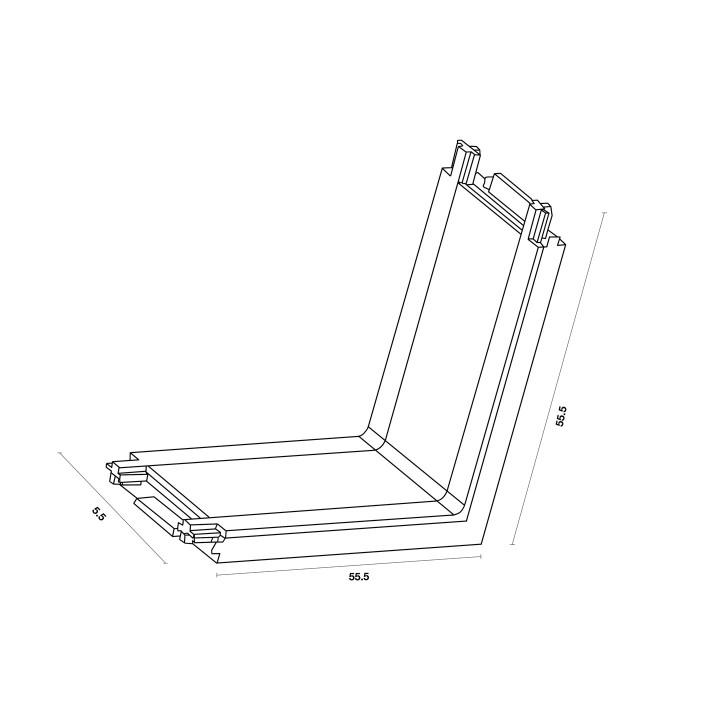 MINI RAIL MAGNETIQUE CONNECTEUR ANGLE 48V NOIR