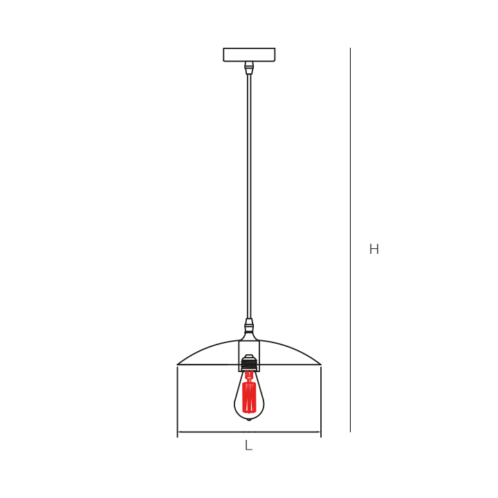 SUSPENSION DUBLIN D280*H63 NOIR/BLANC