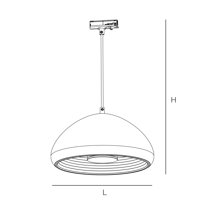 SUSPENSION Ø300*1575MM 15W 800LM 3000K 120° BLANC/DOREE