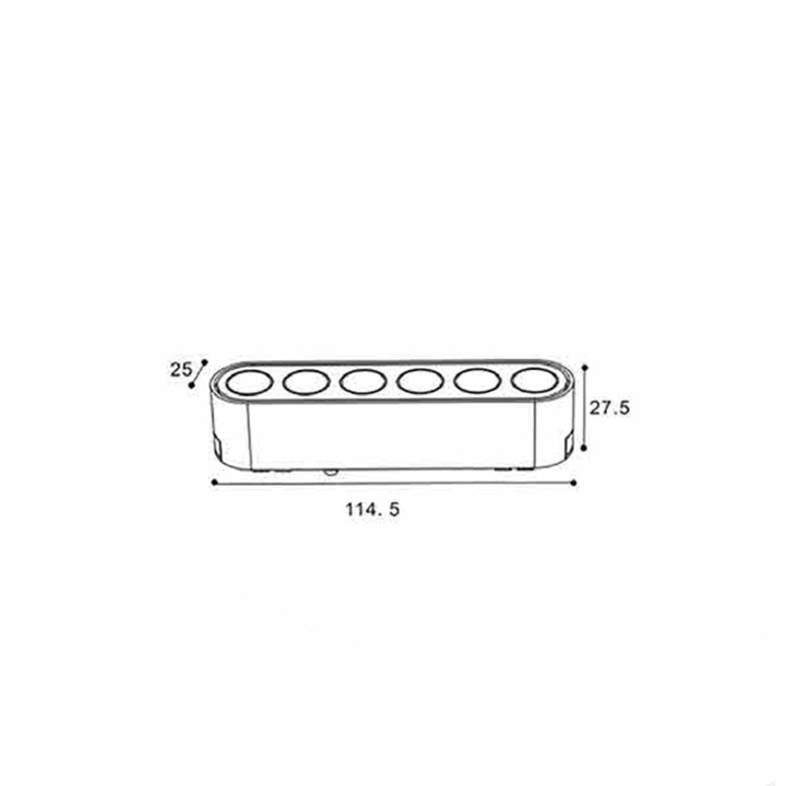 BARRE LED GRILLE POUR MINI RAIL 48V 6W 2700K 60° 114.5*25*27.5MM BLA